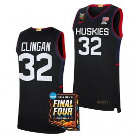 Donovan Clingan UConn Huskies #32 Navy 2024 NCAA March Madness Final Four Jersey Men Elite Basketball