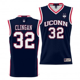 UConn Huskies Donovan Clingan Navy #32 NIL Basketball Jersey Lightweight Unisex