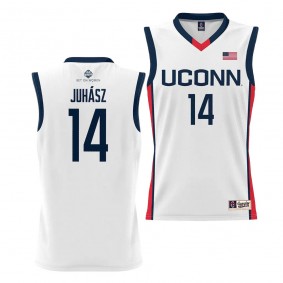 UConn Huskies Dorka Juhasz White #14 Women's Basketball Jersey Alumni Unisex