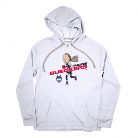 Paige Bueckers White Womens Basketball Caricature Hoodie - White