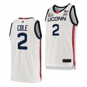 R.J. Cole Jersey UConn Huskies 2021-22 College Basketball Replica Jersey - White