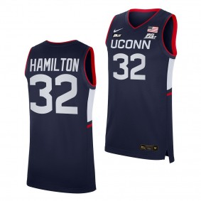 Richard Hamilton UConn Huskies Navy Jersey 2021-22 College Basketball Alumni Shirt