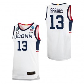 Richie Springs UConn Huskies White College Men's Basketball Final Four Jersey