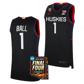 Solomon Ball UConn Huskies #1 Navy 2024 NCAA March Madness Final Four Jersey Men Elite Basketball