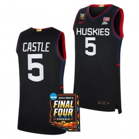 Stephon Castle UConn Huskies #5 Navy 2024 NCAA March Madness Final Four Jersey Men Elite Basketball