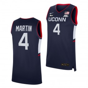 Tyrese Martin UConn Huskies Navy Jersey 2021-22 College Basketball BLM Shirt