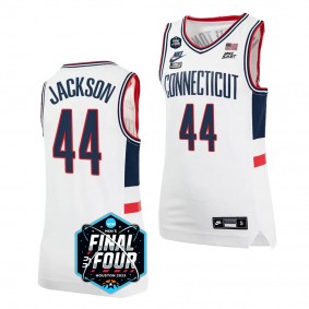 UConn Huskies Andre Jackson 2023 NCAA National Championship March Madness Jersey White #44