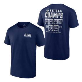 UConn Huskies 2023 NCAA Men's Basketball National Champions Schedule Tri-Blend T-Shirt Navy