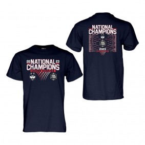 UConn Huskies Blue 84 2023 NCAA Men's Basketball National Champions Bracket T-Shirt Navy