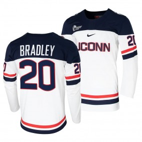 UConn Huskies Chase Bradley College Hockey White #20 Replica Jersey 2023-24