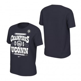 UConn Huskies Women's 2023 NCAA Men's Basketball National Champions Celebration T-Shirt Navy